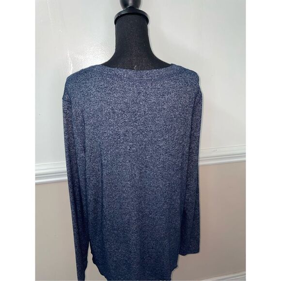Workshop Republic Clothing Heather Blue Long Sleeve Blouse Size X-Large - Picture 3 of 6
